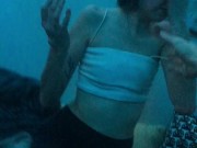 Cum in my throat Daddy ! Father milks teens tight pussy • HUGE creampie 10/16