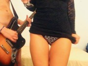 Horny MILF with perfect boobs and minidress striptease while I play guitar 10/16