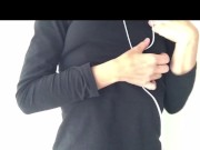 【連続イキ】昼だけど我慢できずにヒートテックの上からカリカリチクニー 乳首 オナニー Japanese nipple orgasm masturbation 5/16