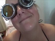 Steam Punk Chubby Amateur MILF Sucks, Crawls and Get's a Creampie Frangelica PlanetFunCamp 5/16