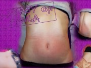 masturbating my belly button my bulging and soft belly is excited with squeezes and hot pussy 2/16