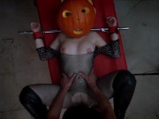 Haloween? Fuck Halloween! - Fuck the Pumpkin Blowjob the pumpkin and a good Spanking Pussy dripping 15/16