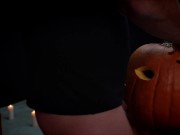 Haloween? Fuck Halloween! - Fuck the Pumpkin Blowjob the pumpkin and a good Spanking Pussy dripping 4/16