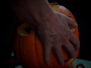 Haloween? Fuck Halloween! - Fuck the Pumpkin Blowjob the pumpkin and a good Spanking Pussy dripping 5/16