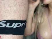 Blonde Suck Cock and Handjob - Closeup Cumshot 5/16