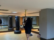 Brunette with juicy ass doing fitness with lovense lush in pussy (lovense control) 3/16