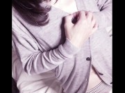 【おっぱい乳首マッサージ】ノーブラニットで乳首ポチポチ massage masturbation Japanese nipple orgasm 8/16