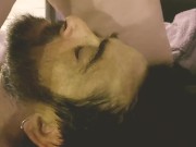 Pissing on me after I lick/suck her clit, Pregnant  fat pussy lips, foot play , rough face fucking! 13/16