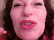 509 Sexiest 60 year old ever smoking in red lace lingerie See too sexy for words DawnSkye55 tease 1/16