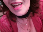 509 Sexiest 60 year old ever smoking in red lace lingerie See too sexy for words DawnSkye55 tease 11/16