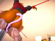 Furry Hentai 3D Yiff - Mouse is fucked on a sex swing by a fox man 10/16