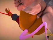 Furry Hentai 3D Yiff - Mouse is fucked on a sex swing by a fox man 14/16