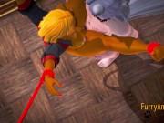 Furry Hentai 3D Yiff - Mouse is fucked on a sex swing by a fox man 8/16