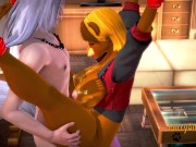 Furry Hentai 3D Yiff - Mouse is fucked on a sex swing by a fox man 9/16