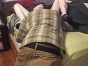 Sneaking a quickie while gf's parent's are in the next room(*CREAMPIE**) 6/16