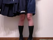 紺セーラーに手コキ服射 cum onto sailor school uniform 1/16