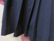 紺セーラーに手コキ服射 cum onto sailor school uniform 15/16