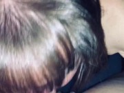 Mature cougar devouring young cock no hands and showing off the load in her mouth 6/16