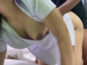 เย็ดนักศึกษาคาชุดในหอพัก หุ่นอวบ หีใหญ่ นมใหญ่ แตกใน Thai creampie 9/16