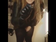 Costume play. Dancing around the bedroom.