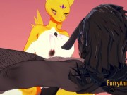 Digimon Hentai 3D Furry - Tomon have sex with black dog 8/16
