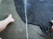 Naughty Slut Power Pisses out in Public, anyone could have seen me! I love my fountain at the end! 12/16