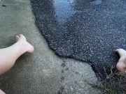 Naughty Slut Power Pisses out in Public, anyone could have seen me! I love my fountain at the end! 14/16