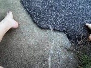 Naughty Slut Power Pisses out in Public, anyone could have seen me! I love my fountain at the end! 8/16