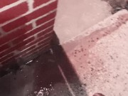 Naughty Slut Power Washes the wall with piss, the splash back was bad, it felt like a golden shower! 16/16