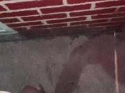 Naughty Slut Power Washes the wall with piss, the splash back was bad, it felt like a golden shower! 6/16