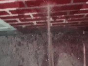 Naughty Slut Power Washes the wall with piss, the splash back was bad, it felt like a golden shower! 7/16