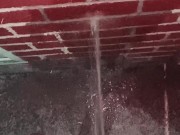 Naughty Slut Power Washes the wall with piss, the splash back was bad, it felt like a golden shower! 9/16