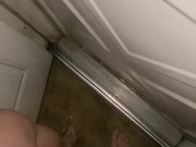 Naughty Slut is too lazy to use the bathroom and opens up the door and pisses outside! 3/16