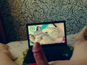 Neighbor agreed to jerk off to anal porn for the sake of not nut November 12/16