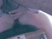 Amateur MILF chubby wife in mini skirt NO panties with a homemade sex toy 14/16