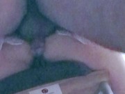 Amateur MILF chubby wife in mini skirt NO panties with a homemade sex toy 15/16