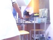 Amateur MILF chubby wife in mini skirt NO panties with a homemade sex toy 2/16