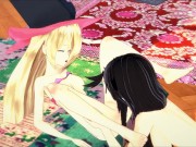Tales of Berseria Hentai - Velvet fucks Magilou with a lesbian strapon until she cums. 5/16