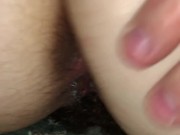 Husband films slut wife take a cock in each end with creampie leaking out 9/16