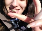 Pinkmoonlust Public Flashes ONE NIPPLE in a Very Bad Place While Talking Nervously & Looking Scared 2/16