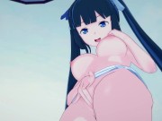 Hestia fingers herself in her bedroom until she cums. DanMachi hentai. 7/16