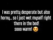 ⭐ Horny Girl is desperate to pee and wets her bed! 2/16