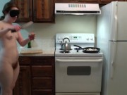 Jiggly Booty Babe Makes Burger Fixin's and Fries! Naked in the Kitchen Episode 12 Part 2 10/16