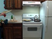 Jiggly Booty Babe Makes Burger Fixin's and Fries! Naked in the Kitchen Episode 12 Part 2 12/16