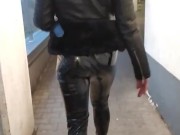 Walking in public latex leggins and high heels PMV porn music video 1/16
