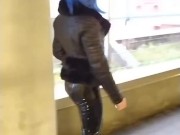 Walking in public latex leggins and high heels PMV porn music video 10/16