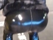 Walking in public latex leggins and high heels PMV porn music video 13/16