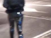 Walking in public latex leggins and high heels PMV porn music video 14/16