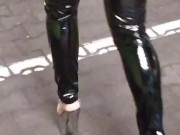 Walking in public latex leggins and high heels PMV porn music video 16/16