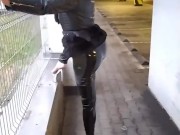 Walking in public latex leggins and high heels PMV porn music video 4/16